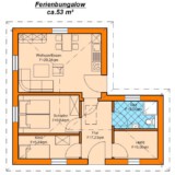 Winkelbungalow 53 m² Ferienhaus am See, Bungalows